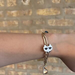 Karl Lagerfeld Gold and Black Charm Bracelet
